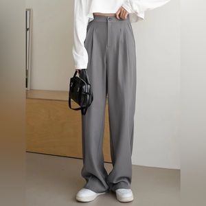 BN DAZY HIGH RISE WIDE LEG GREY SLACKS